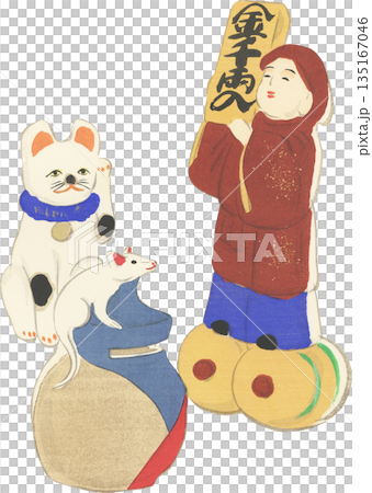 Japanese Folk Toy: Doll of Wealth Fortune 135167046