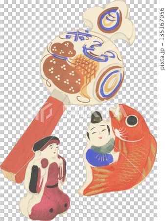 Japanese folk toys and lucky charms Japanese folk toys and lucky charms 135167056