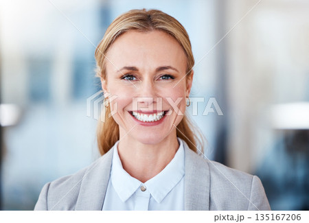Happy, smile and portrait of business woman in office for professional, confident and mindset. Happiness, pride and corporate with face of Switzerland employee for career, mockup space and natural Happy, smile and portrait of business woman in office for professional, confident and mindset. Happiness, pride and corporate with face of Switzerland employee for career, mockup space and natural 135167206