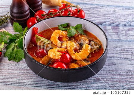Coconut Thai Tom yum soup Coconut Thai Tom yum soup 135167335