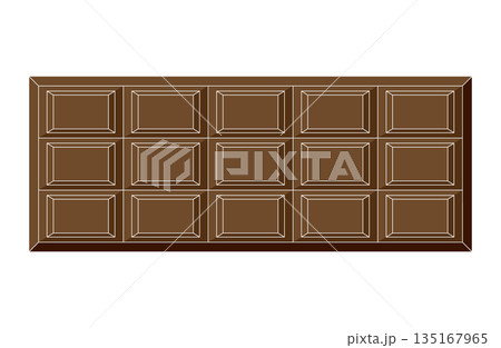 板ブラックチョコレートのイラスト 135167965
