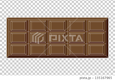 板ブラックチョコレートのイラスト 135167965