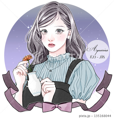 水瓶座_ラテン語×背景有 135168044