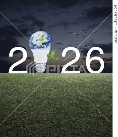 Happy new year 2026 ecology saving power and energy concept, Elements of this image furnished by NASA Happy new year 2026 ecology saving power and energy concept, Elements of this image furnished by NASA 135168554
