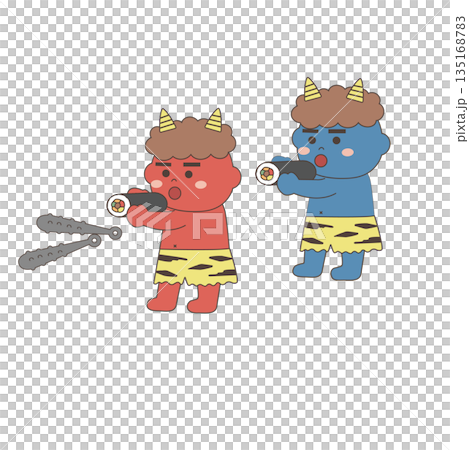 節分插圖素材：惡魔吞噬惠方卷 135168783