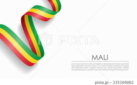 Malian flag wavy ribbon, ideal for patriotic or cultural design themes. Vector illustration. Malian flag wavy ribbon, ideal for patriotic or cultural design themes. Vector illustration. 135169062