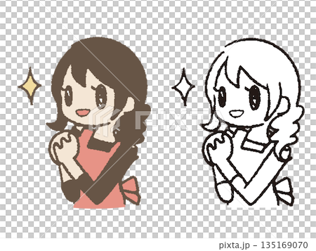 期待する主婦のイラスト 期待する主婦のイラスト 135169070