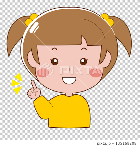 笑顔で指差しする女の子 笑顔で指差しする女の子 135169209
