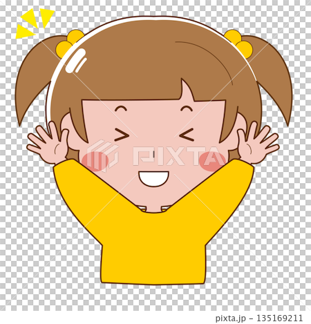微笑的女孩舉起雙手 微笑的女孩舉起雙手 135169211