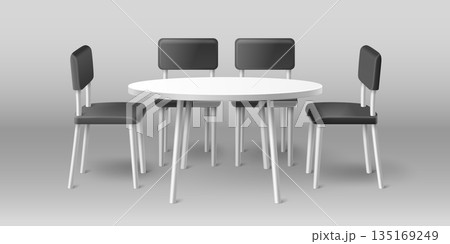 3D table and chairs mockup isolated on background 3D table and chairs mockup isolated on background 135169249