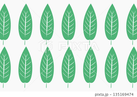 Seamless pattern of stylized green leaves illustration for backgrounds and designs 135169474