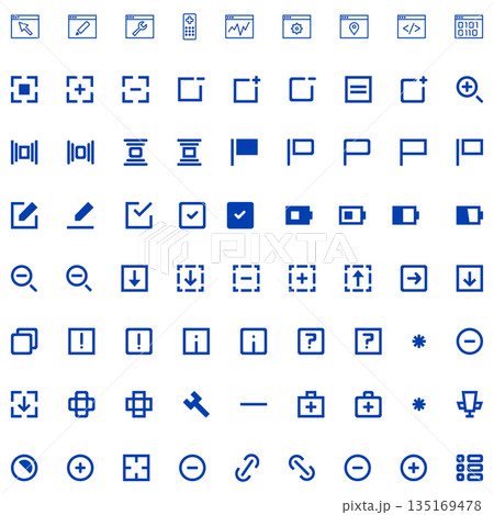 Set of various web and app icons for user interface design 135169478