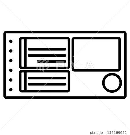 宅配の伝票の白黒アイコン 宅配の伝票の白黒アイコン 135169632