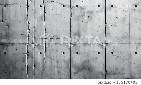 無機質なグレーコンクリート壁 135170405
