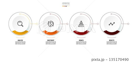 Timeline chart business infographic template. 135170490