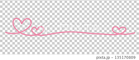 Simple heart hand-drawn line illustration pink Simple heart hand-drawn line illustration pink 135170809