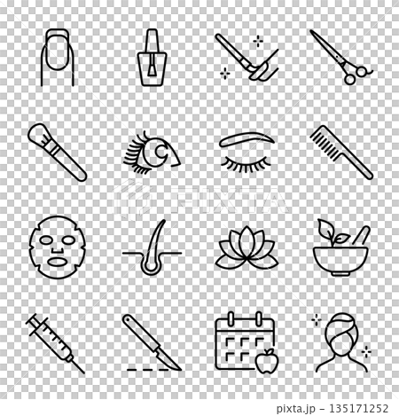 Simple icon set | Beauty, salon, cosmetic medicine 135171252