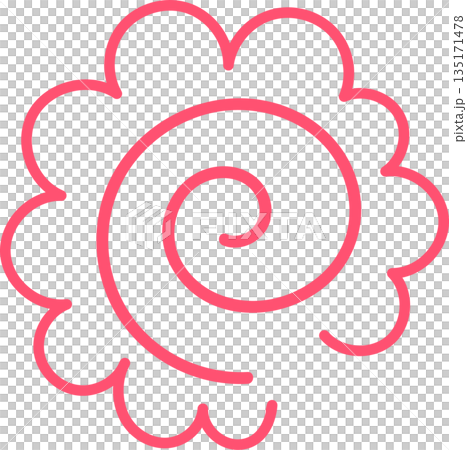 Red handwritten line flower circle vector illustration material Red handwritten line flower circle vector illustration material 135171478