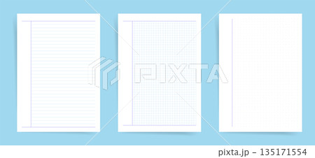 B5 Lined Notes Planner Template with Margin,...のイラスト素材 [135171554] - PIXTA