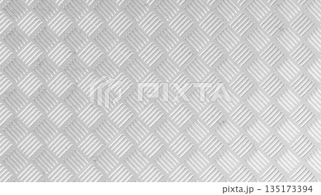 Silver diamond tread metal plate textured industrial background. 3D rendering illustration 135173394