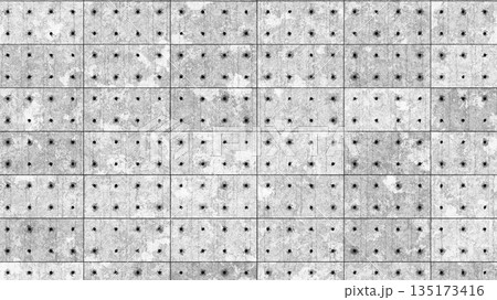 Perforated Concrete Panel Grid With Industrial Pattern. 3D rendering illustration 135173416