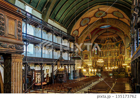 Interior of St Jean Baptiste church in Saint Jean de Luz in Fran Interior of St Jean Baptiste church in Saint Jean de Luz in Fran 135173762