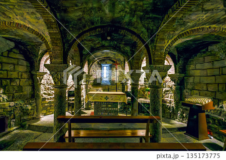 Interior of the Romanesque Holy Mary Church, Iglesia de Santa Ma Interior of the Romanesque Holy Mary Church, Iglesia de Santa Ma 135173775