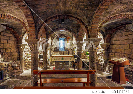 Interior of the Romanesque Holy Mary Church, Iglesia de Santa Ma 135173776