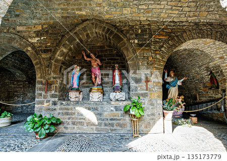 Interior of the Romanesque Holy Mary Church, Iglesia de Santa Ma Interior of the Romanesque Holy Mary Church, Iglesia de Santa Ma 135173779