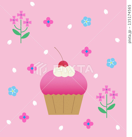 カップケーキイラスト 135174565