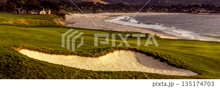 Pebble Beach golf course, Monterey, California, usa 135174703