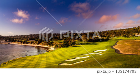 Pebble Beach golf course, Monterey, California, usa 135174705