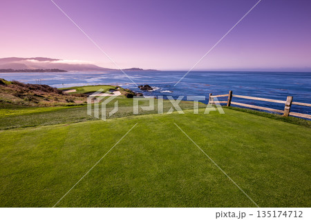 Pebble Beach golf course, Monterey, California, usa 135174712