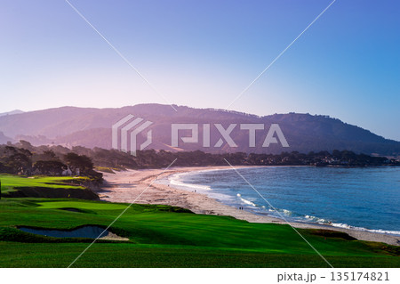 Pebble Beach golf course, Monterey, California, usa 135174821