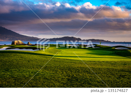 Pebble Beach golf course, Monterey, California, usa 135174827