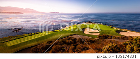 Pebble Beach golf course, Monterey, California, usa 135174831