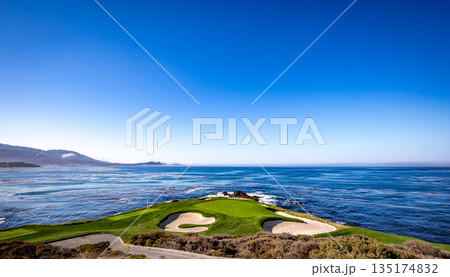 Pebble Beach golf course, Monterey, California, usa 135174832