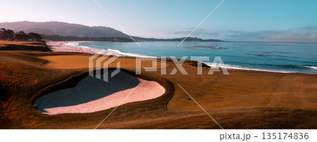 Pebble Beach golf course, Monterey, California, usa 135174836