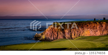 Pebble Beach golf course, Monterey, California, usa 135174838