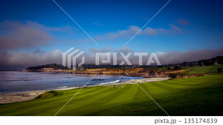 Pebble Beach golf course, Monterey, California, usa Pebble Beach golf course, Monterey, California, usa 135174839