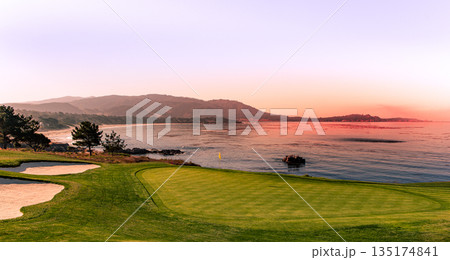 Pebble Beach golf course, Monterey, California, usa Pebble Beach golf course, Monterey, California, usa 135174841