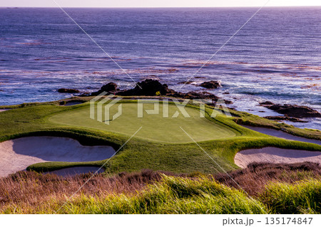 Pebble Beach golf course, Monterey, California, usa 135174847