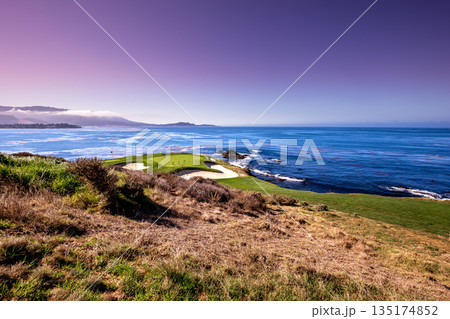 Pebble Beach golf course, Monterey, California, usa 135174852