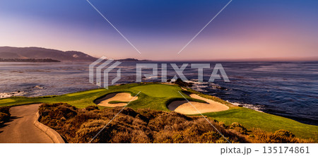 Pebble Beach golf course, Monterey, California, usa 135174861