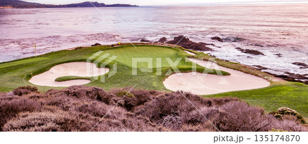 Pebble Beach golf course, Monterey, California, usa 135174870