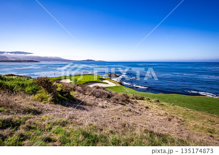Pebble Beach golf course, Monterey, California, usa 135174873