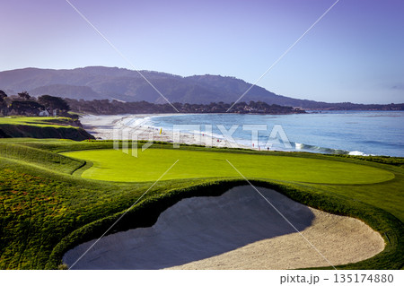 Pebble Beach golf course, Monterey, California, usa 135174880