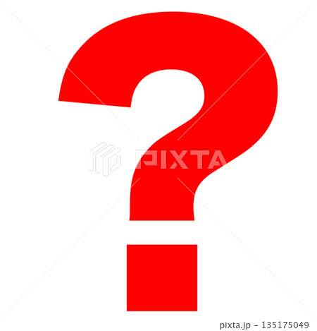 赤い疑問符のイラスト素材 背景透過のラスター画像 赤い疑問符のイラスト素材 背景透過のラスター画像 135175049