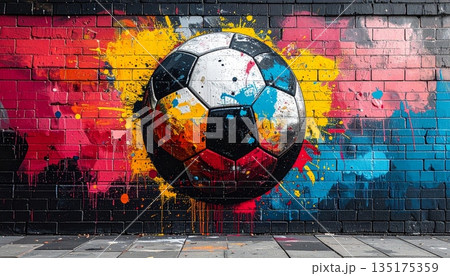 Grunge style football illustration. 135175359