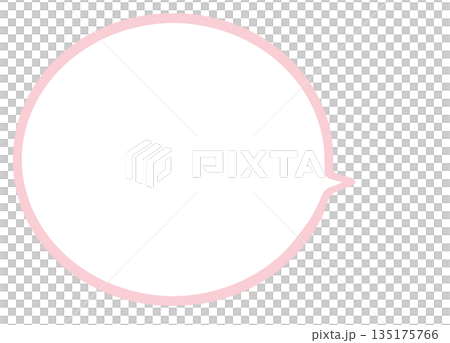 Speech bubble, round, pink, margin Speech bubble, round, pink, margin 135175766